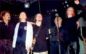 Skyline Drifters all hot and sweaty at the end of the GP gig